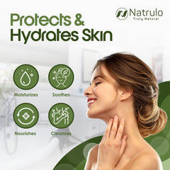 Natrulo Eczema Soap Bar ingredients highlight oatmeal and goat milk benefits.