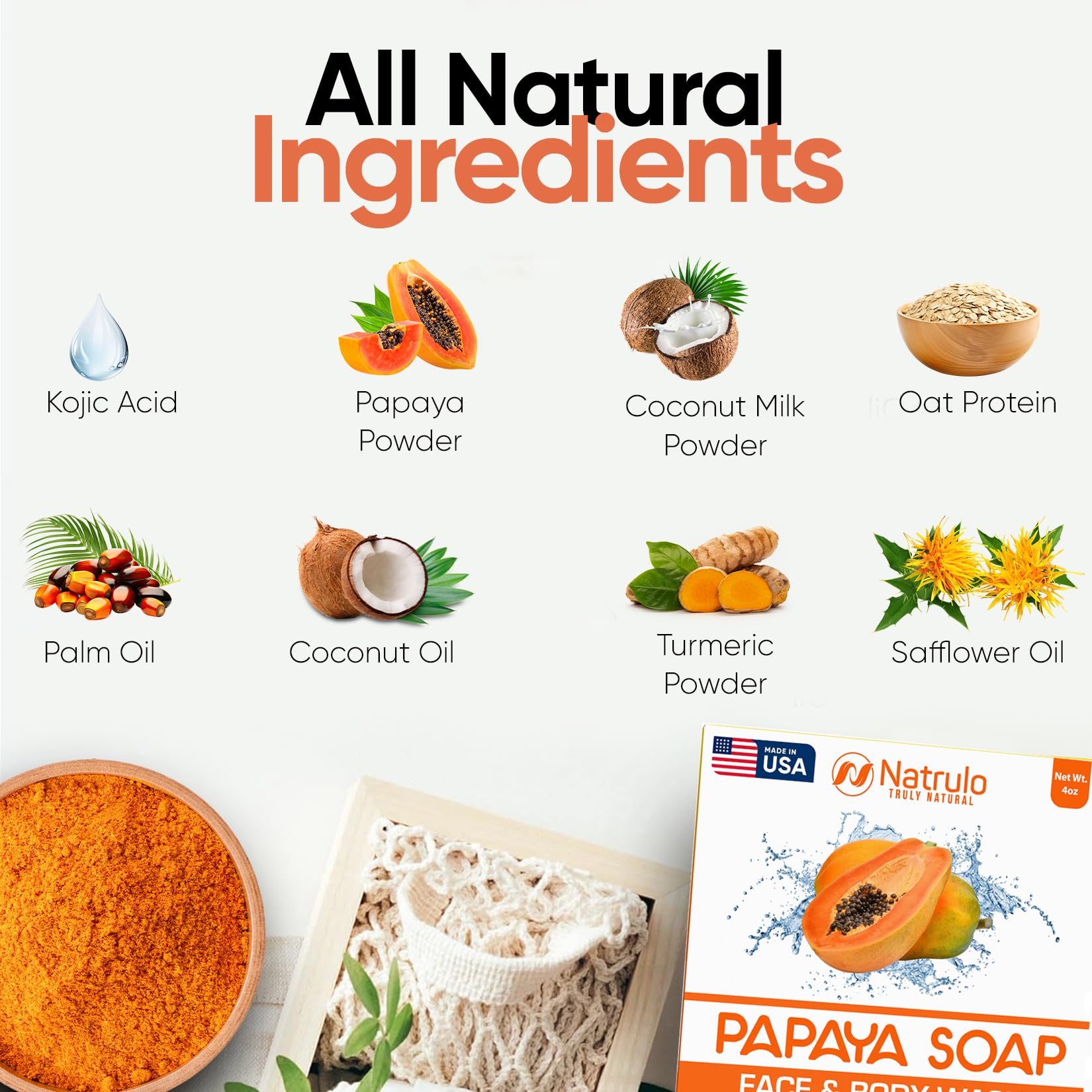 Natrulo Papaya Soap Skin Brightening Result hints at radiant, balanced skin appearance.