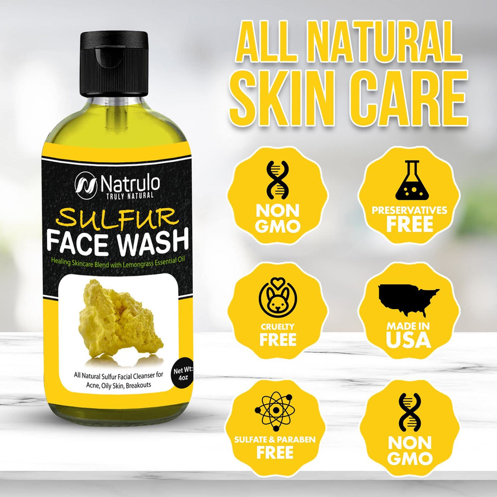 Lemongrass aroma detail in Natrulo sulfur wash for a fresh-toned feel