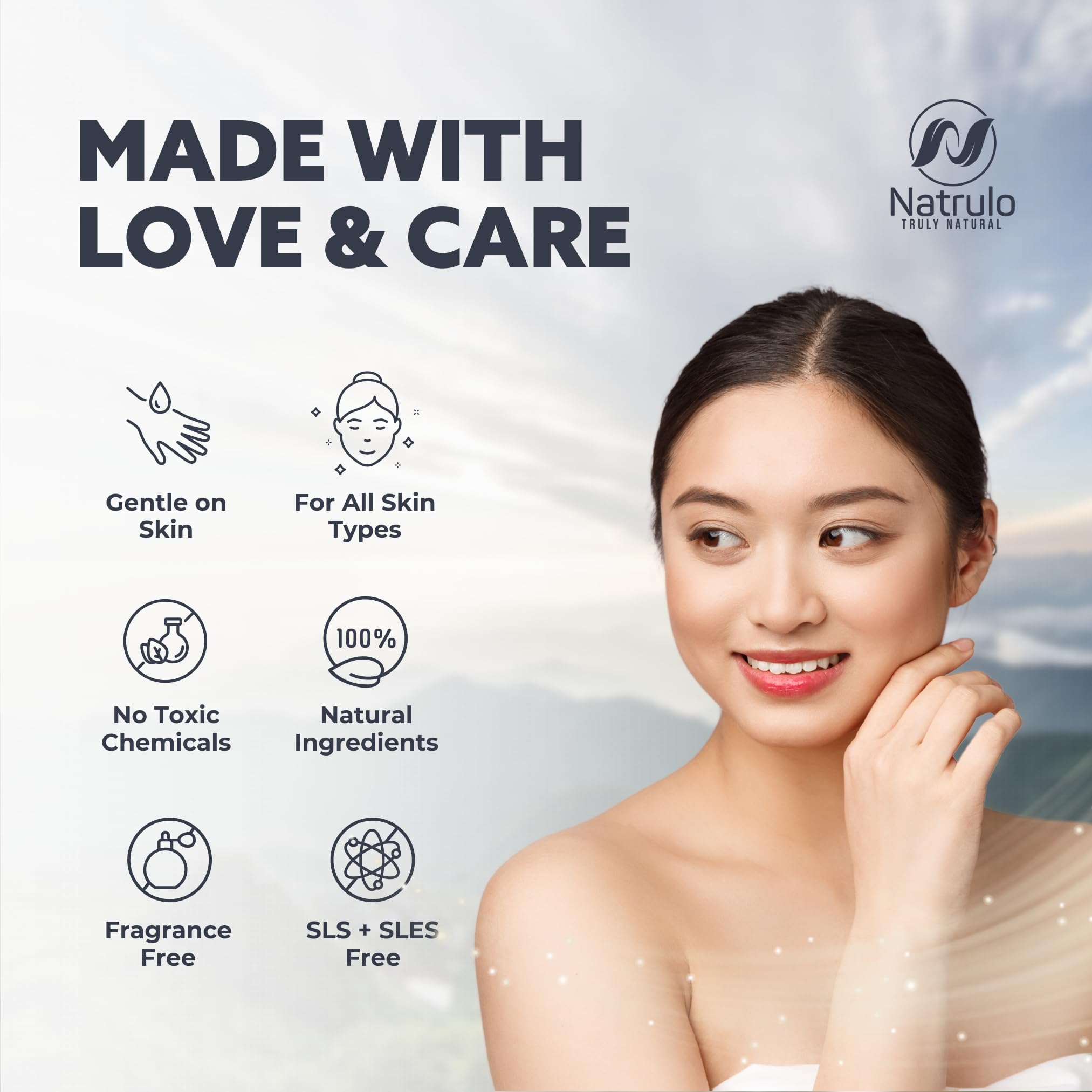 Natrulo unscented dye-free hypoallergenic bar highlights safe skincare for sensitive users.