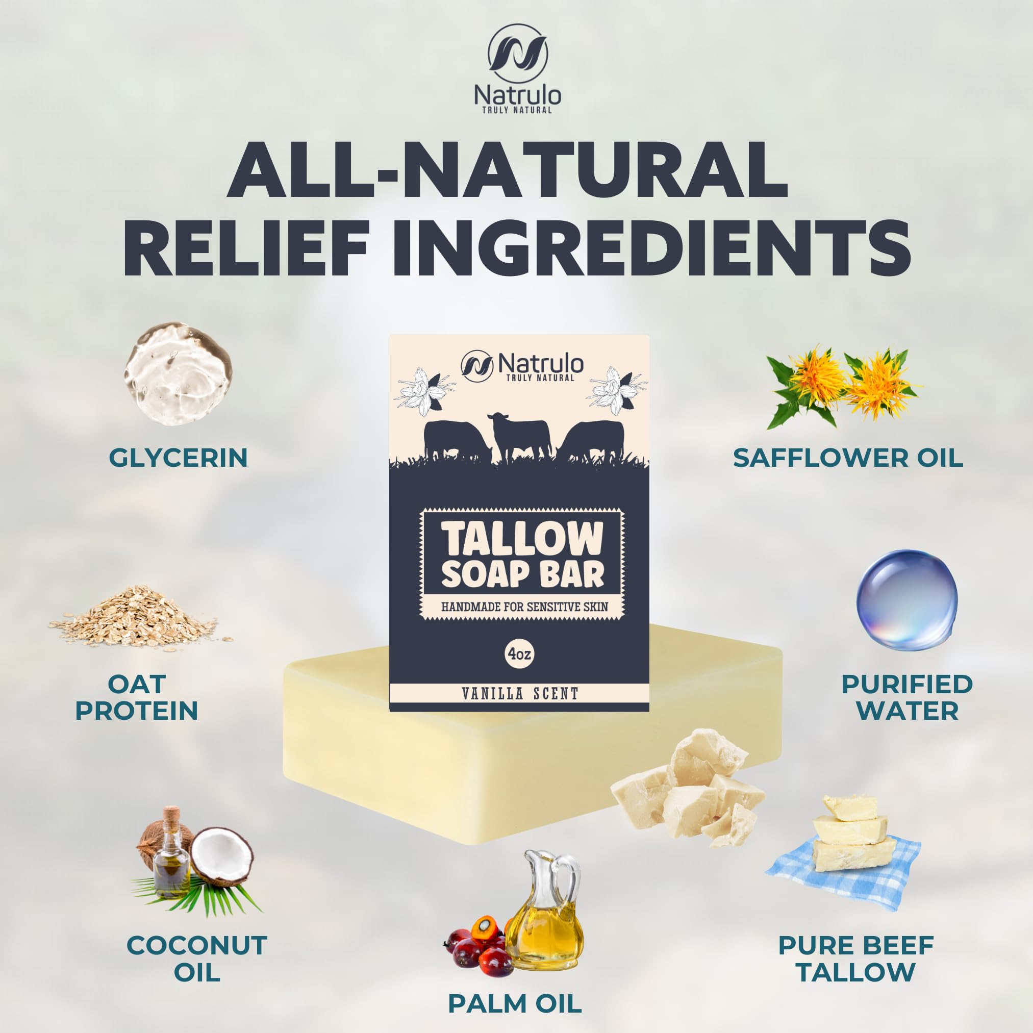 Natrulo USA-made beef tallow soap emphasizes local craftsmanship and quality.