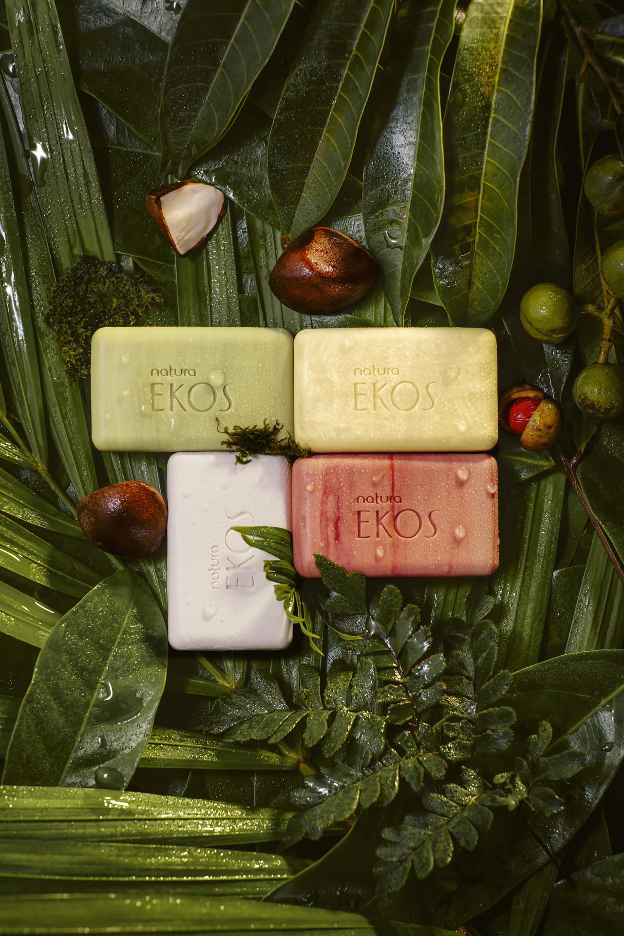 Natura bar soap set creamy lather closeup demonstrates rich foam.