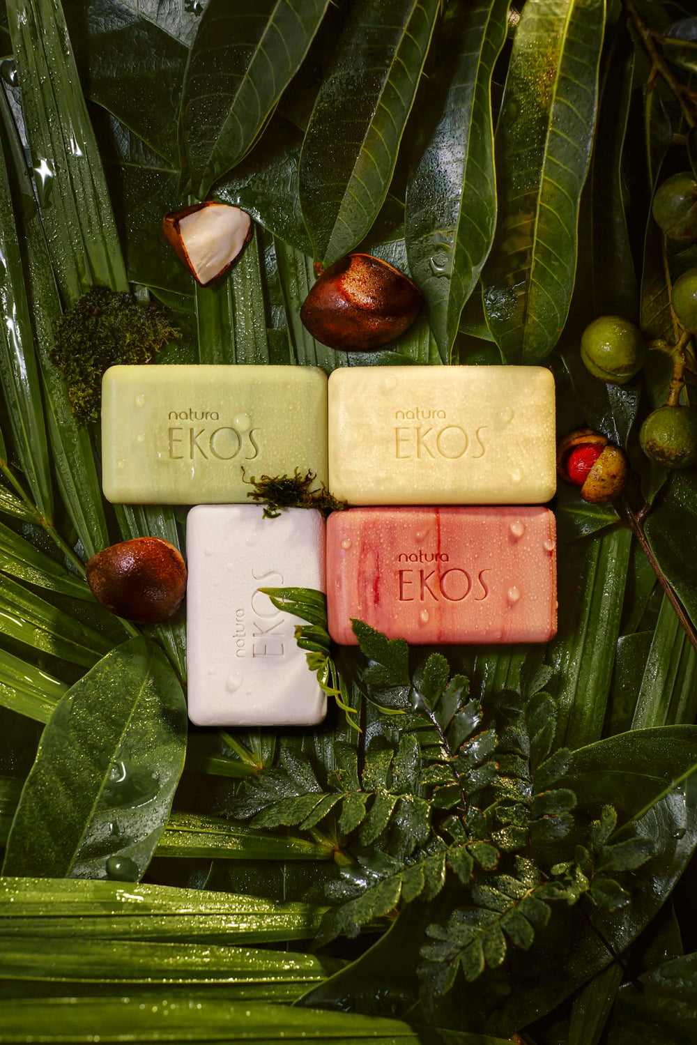 Natura bar soap set creamy lather closeup demonstrates rich foam.