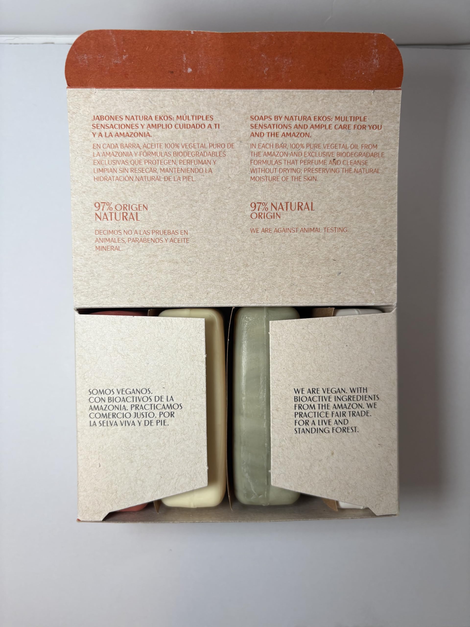 Natura bar soap set hand soap use in bathroom scene for daily cleansing.