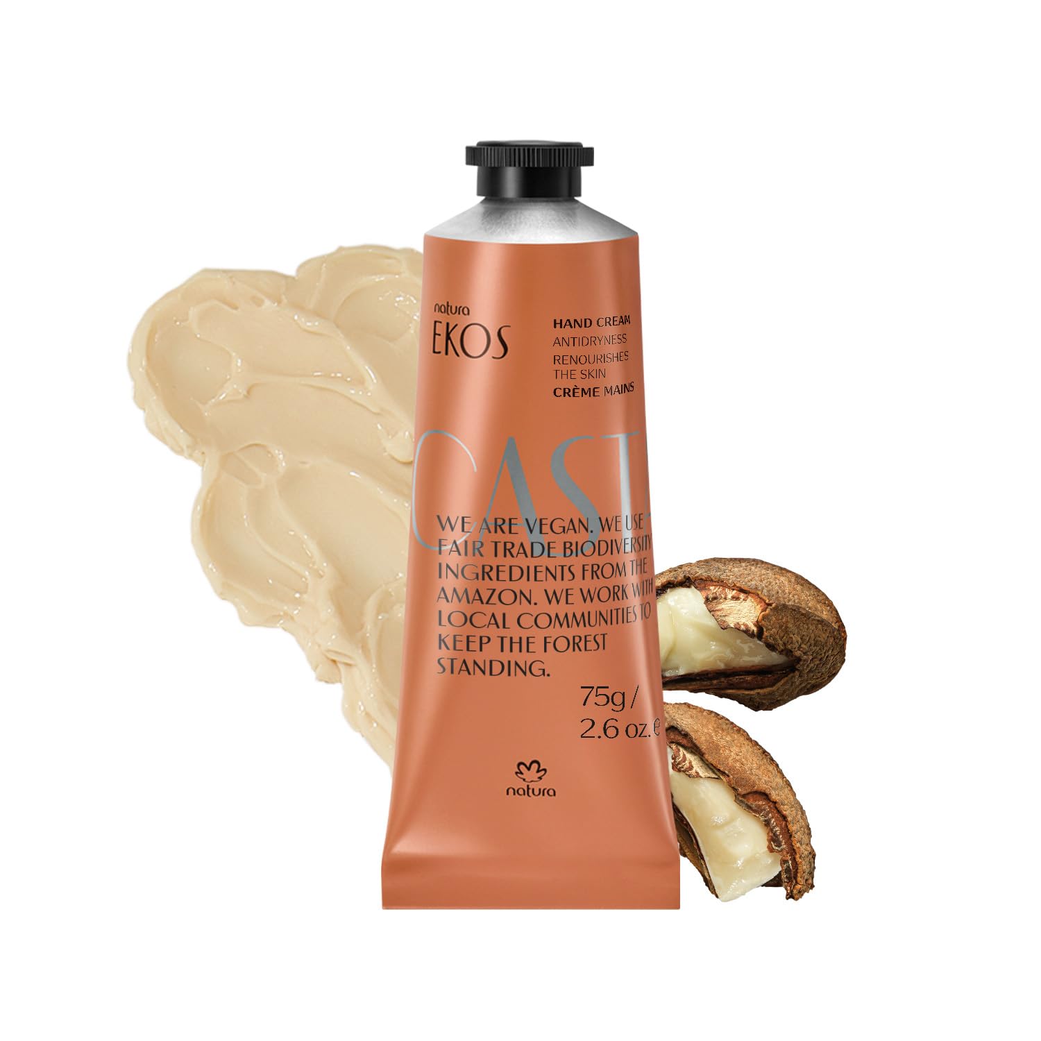 Natura Brazil Nut Hand Cream packaging ready for everyday hydration on the go.