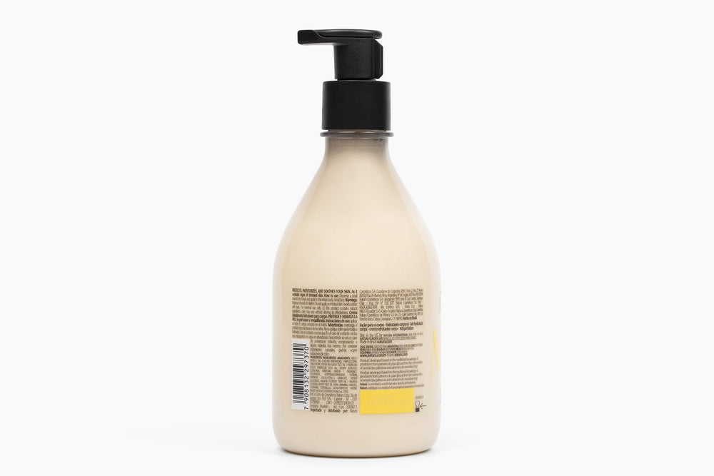 Natura Ekos Passion Fruit Relieving Body Lotion pump-top highlights quick absorption.