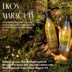 Close-up of Natura maracuja oil texture highlighting nourishing fatty acids.