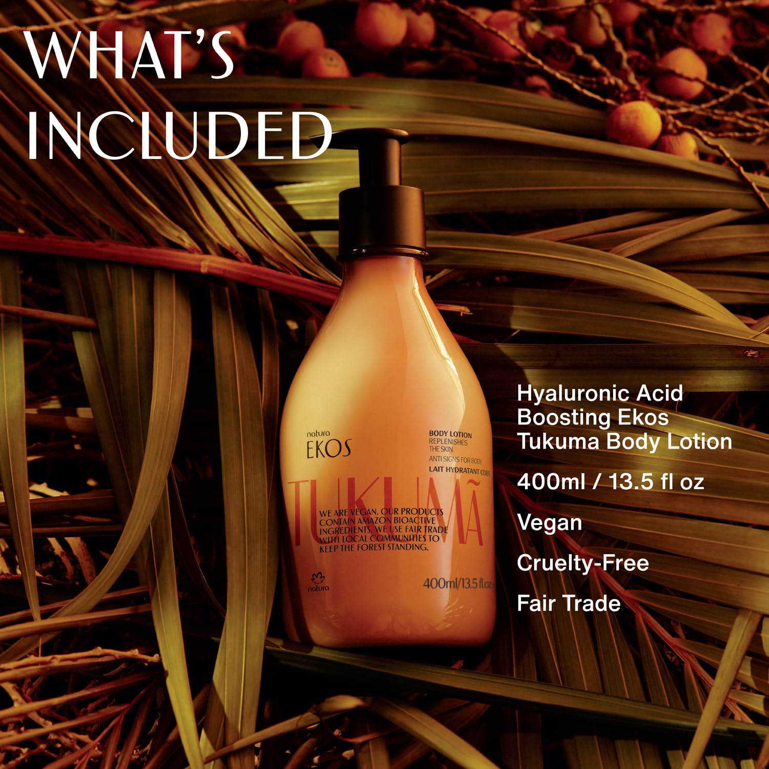 Natura Tukumã Hyaluronic Lotion cream texture close-up showing smooth finish