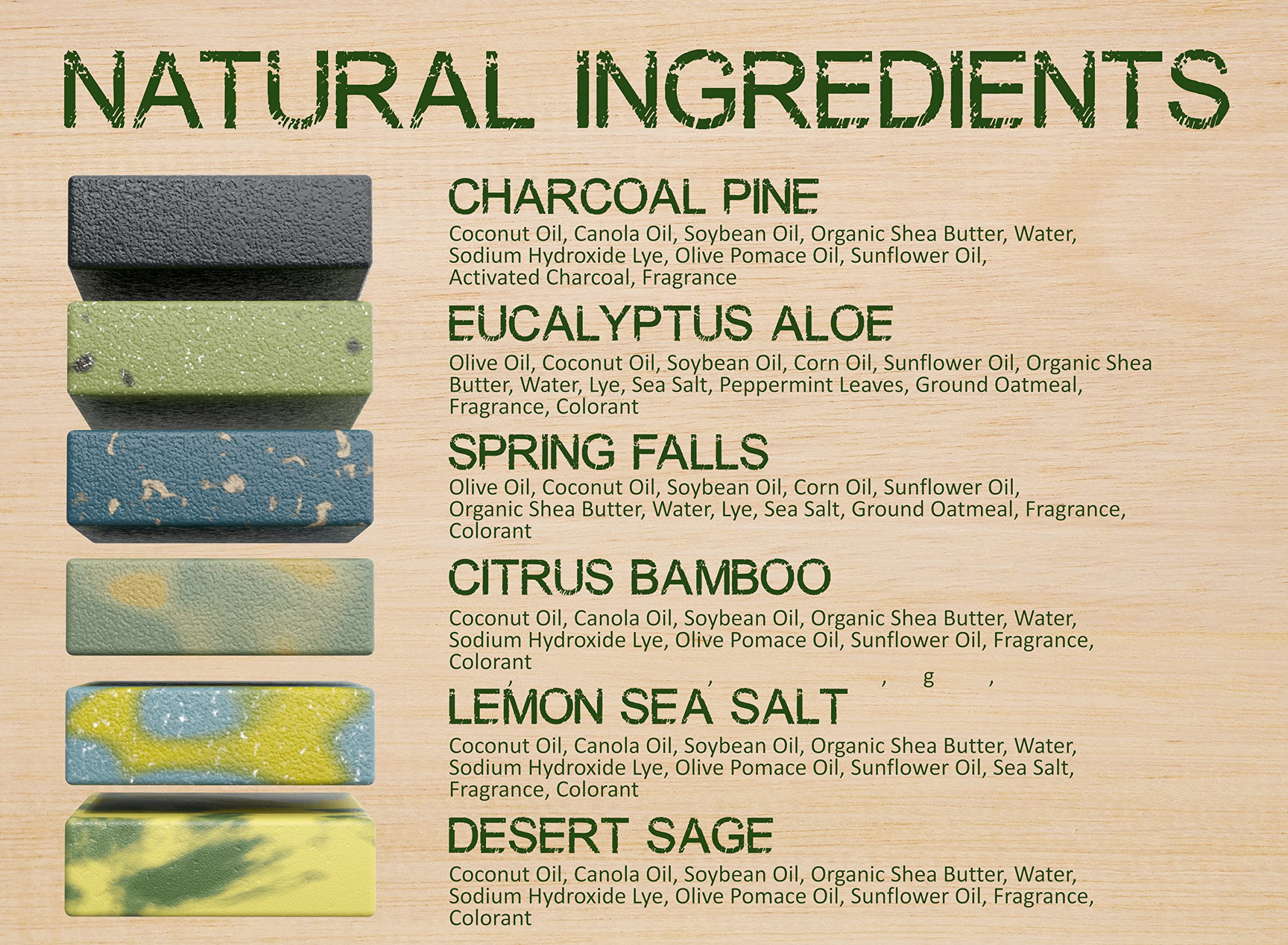 NATURAL AMERICAN ELEMENTS lemon sea salt bar soap – citrus aroma and gentle exfoliation.
