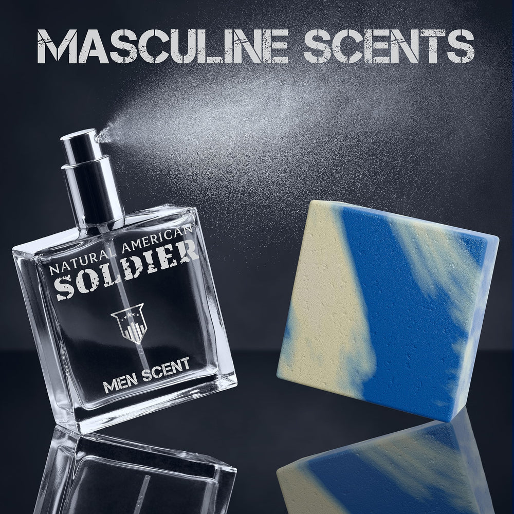 USA-made handmade NATURAL AMERICAN Soldier soap with cold-process finish.