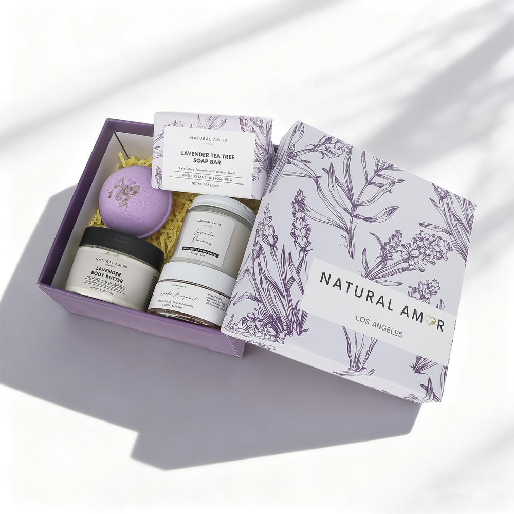Natural Amor Los Angeles lavender spa bar soap for gentle cleansing and softness.
