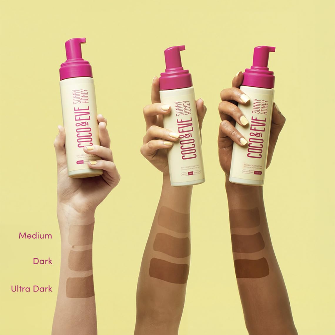 Natural DHA self-tanner delivering a bronze glow on skin