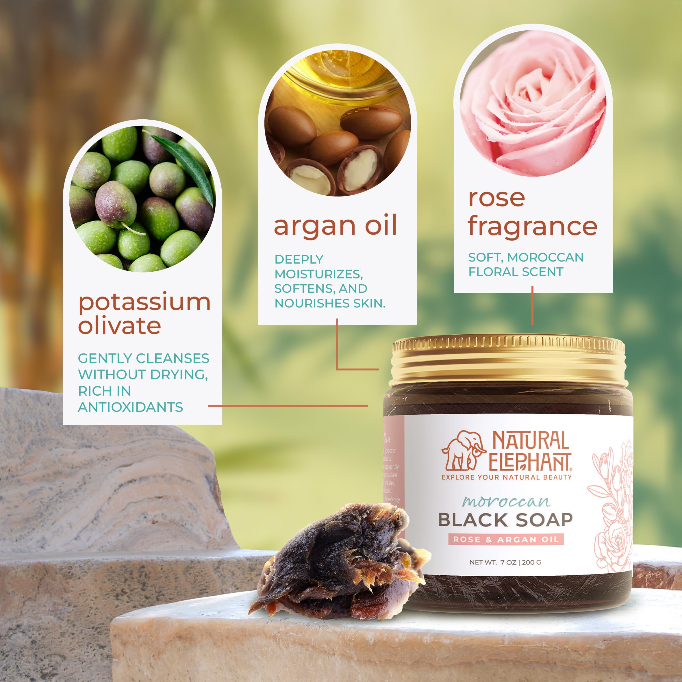 Natural Elephant soap for face and body delivers refreshing cleanse and nourished feeling.