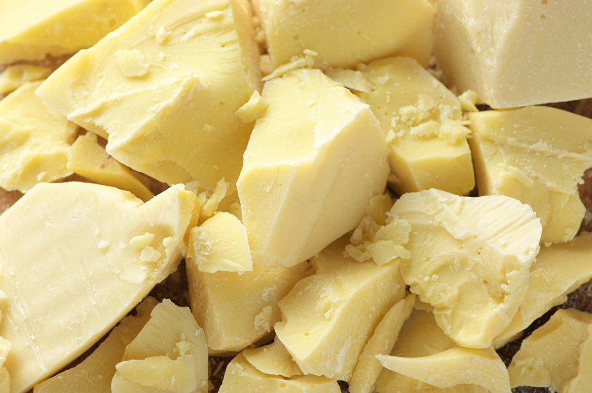Natural Farms Raw Cocoa Butter 1lb block—perfect for DIY skincare and cosmetic formulations.