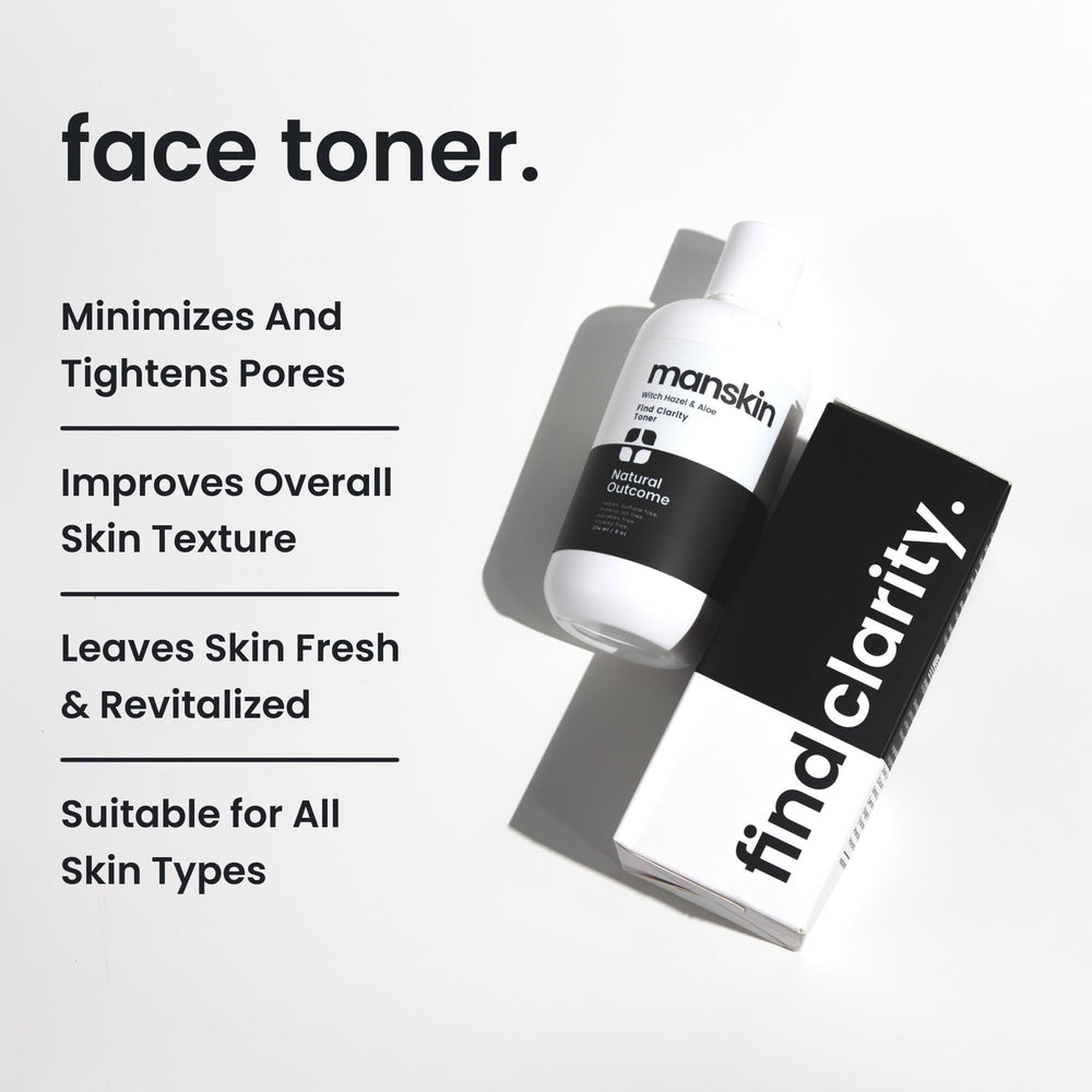 Natural Outcome Man Skin Toner on cotton pad for easy daily cleansing