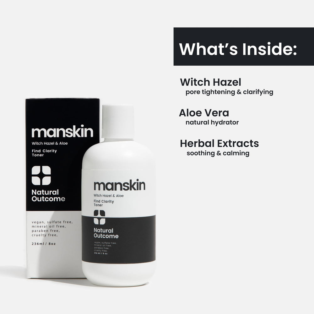 Natural Outcome Man Skin Toner in daily routine setup for hydrated skin