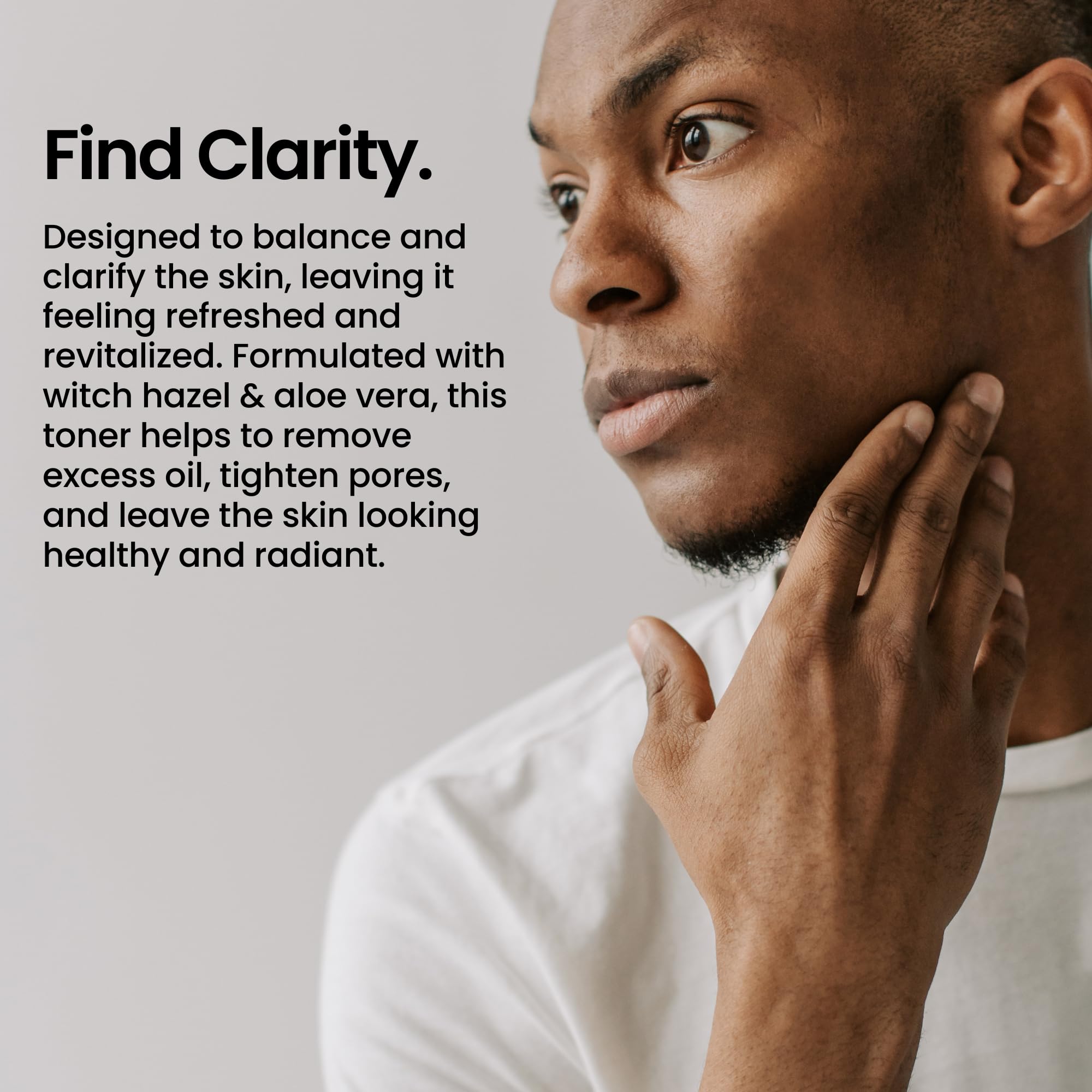 Natural Outcome Man Skin Toner with Witch Hazel and Aloe close-up on ingredients