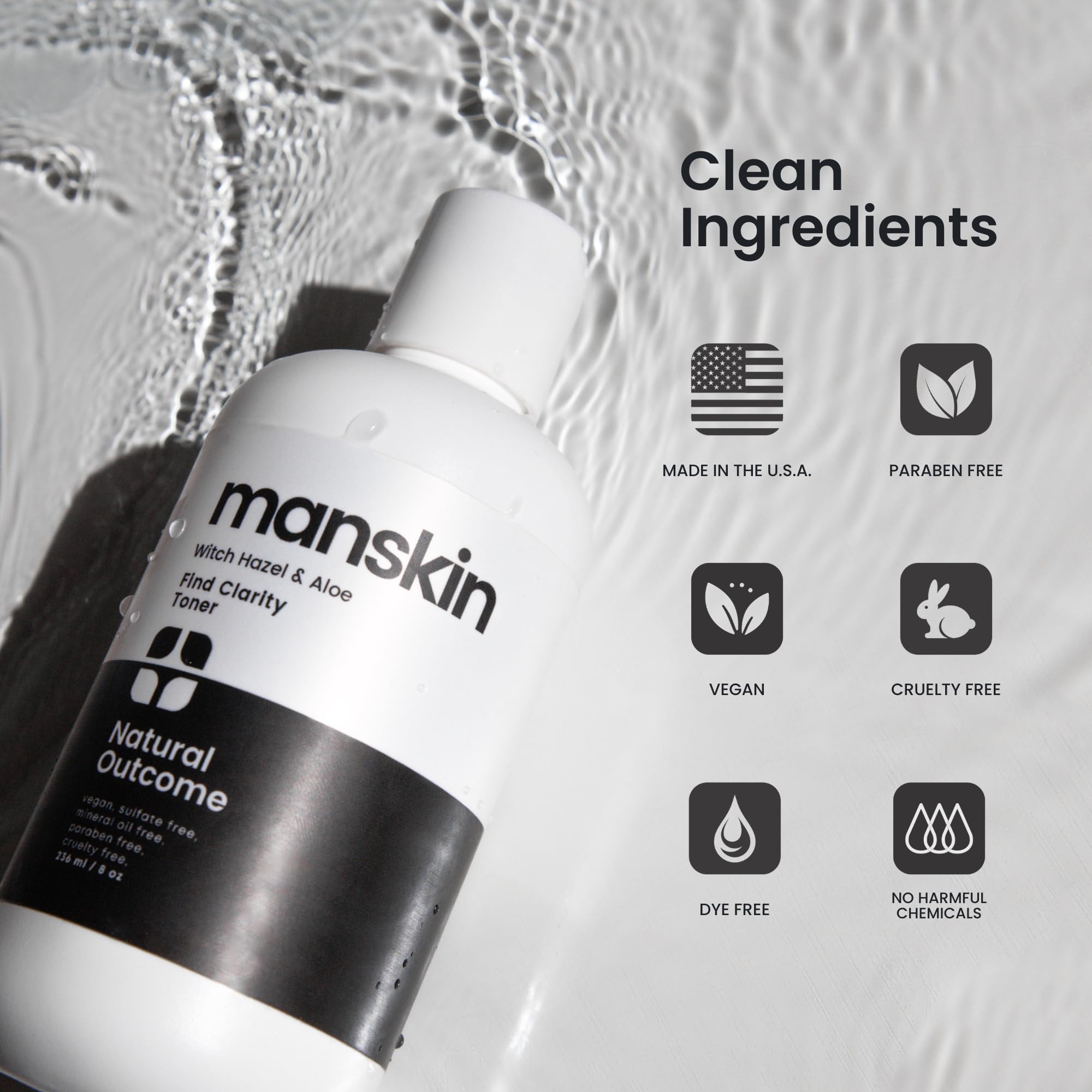 Natural Outcome Man Skin Toner lemon and cucumber extracts close-up