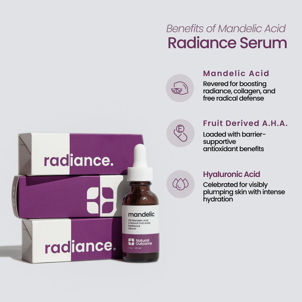 Natural Outcome Mandelic Acid Serum acne-clarify emphasizes potential clearer pores.