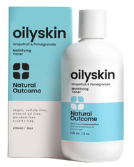 Natural Outcome Oily Skin Toner bottle being poured for a matte finish