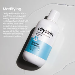 Natural Outcome Oily Skin Toner bottle highlights Witch Hazel and Grapefruit
