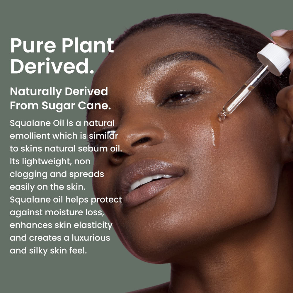 Natural Outcome Pure Squalane Oil for hair care—softens ends and adds shine