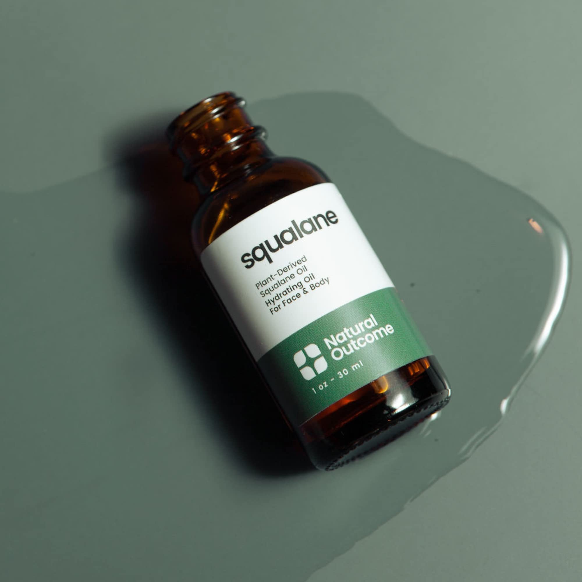 Natural Outcome Pure Squalane Oil texture on skin highlights quick absorption and non-greasy feel