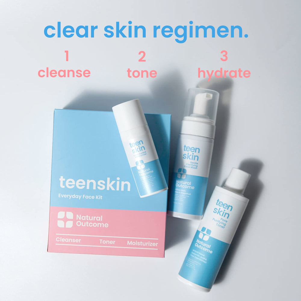 Natural Outcome Teen Face Wash Foam pump bottle for oil control and gentle cleansing.