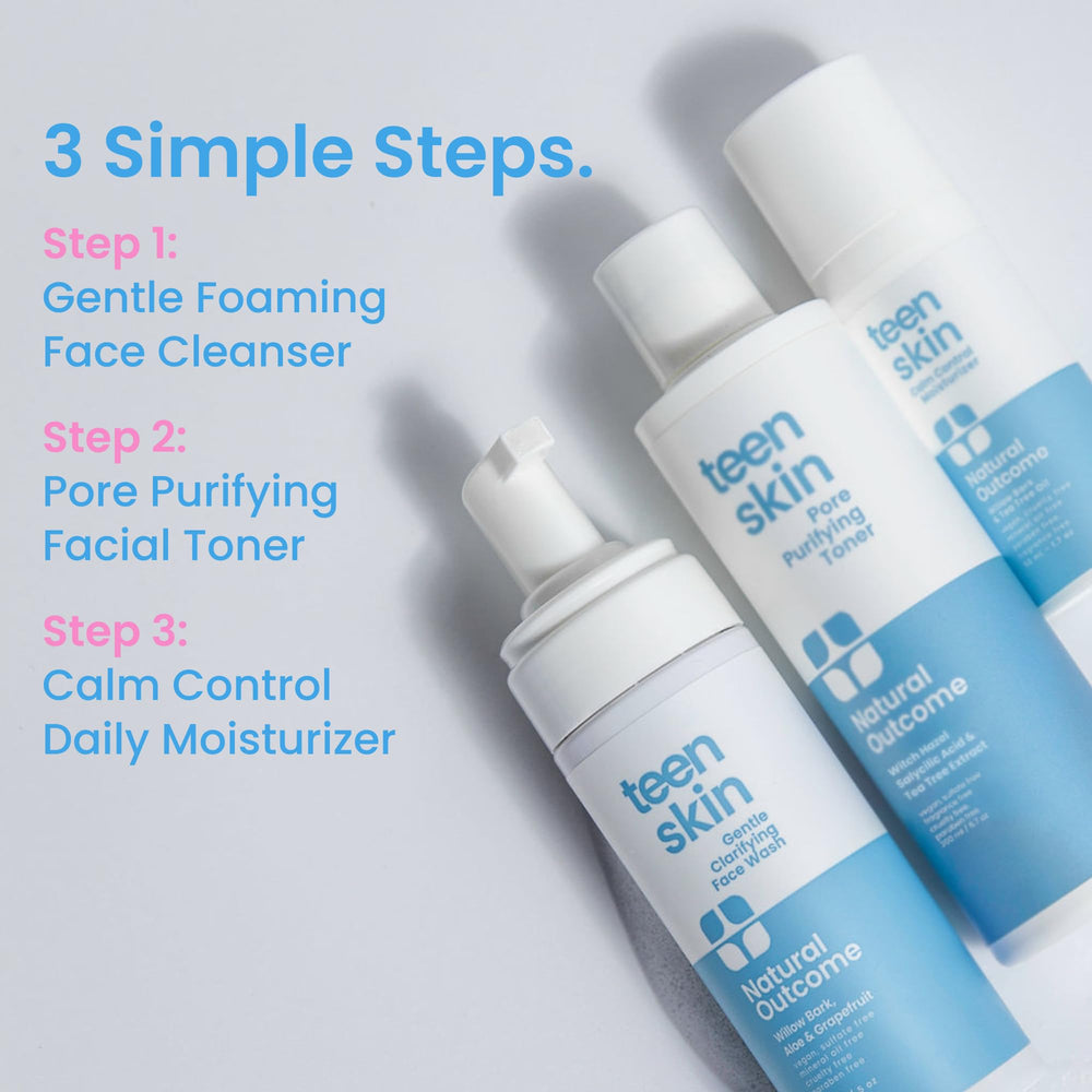 Natural Outcome Teen Skin Face Wash packaging focusing on cruelty-free, dye-free formulation.