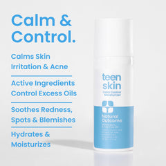 Natural Outcome Teen Skin Moisturizer pump action demonstrates lightweight, quick-absorb texture