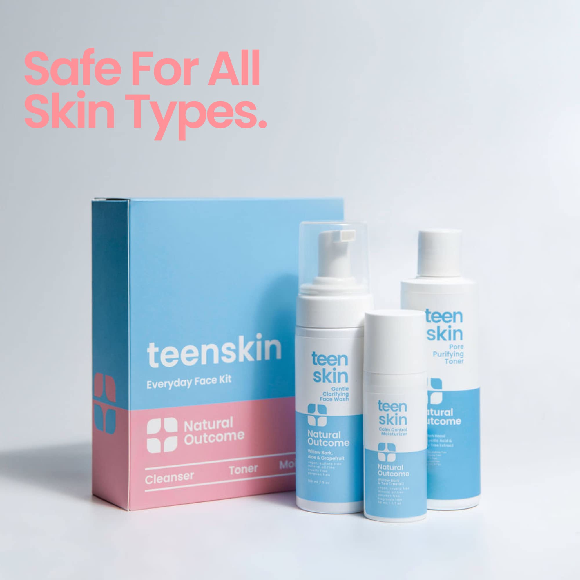 Natural Outcome Teen Moisturizer tube for balancing oil and soothing redness.