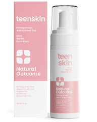Natural Outcome Teen Skin Ultra Gentle Face Wash bottle demonstrates oil-free cleansing for all skin types.