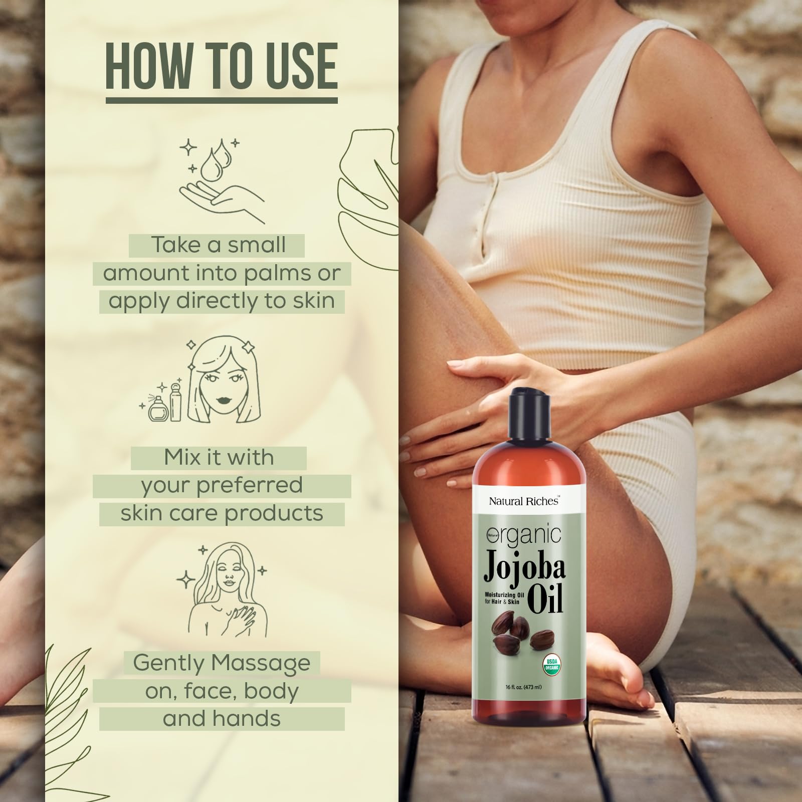 Natural Riches Jojoba Oil cold-pressed process highlights quality
