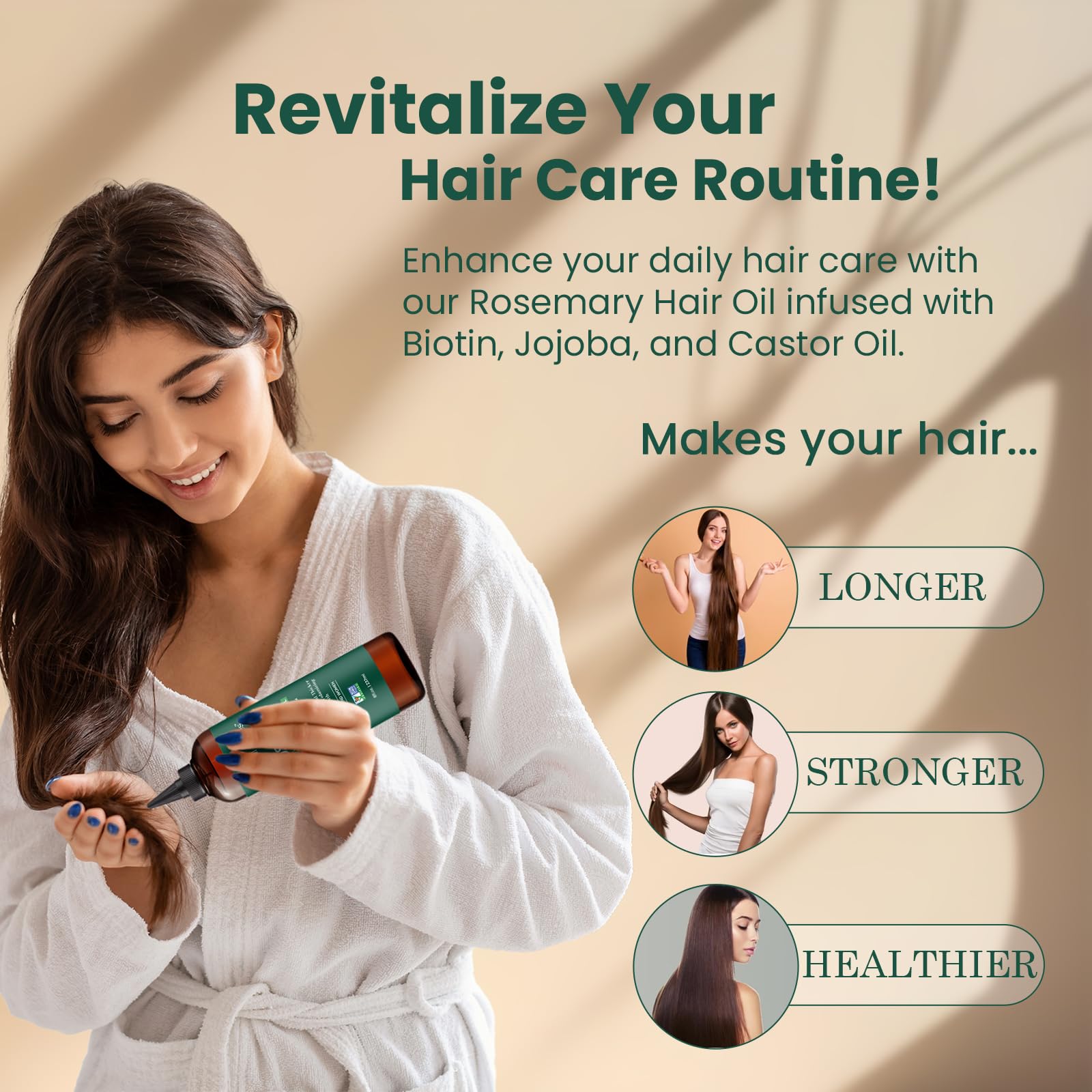 Natural Riches Rosemary Oil dropper demonstrates precise dosing for targeted scalp care