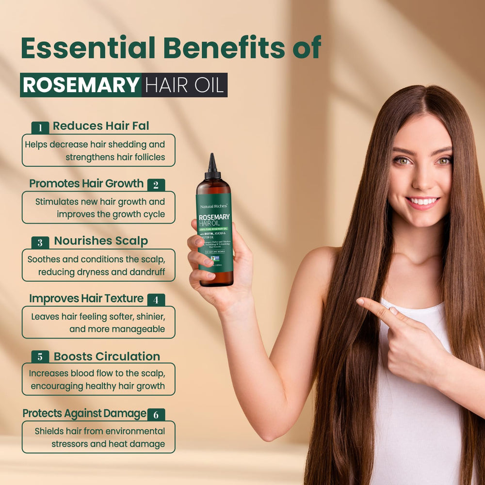 Natural Riches rosemary oil hair growth focus promotes stronger strands and voluminous looks