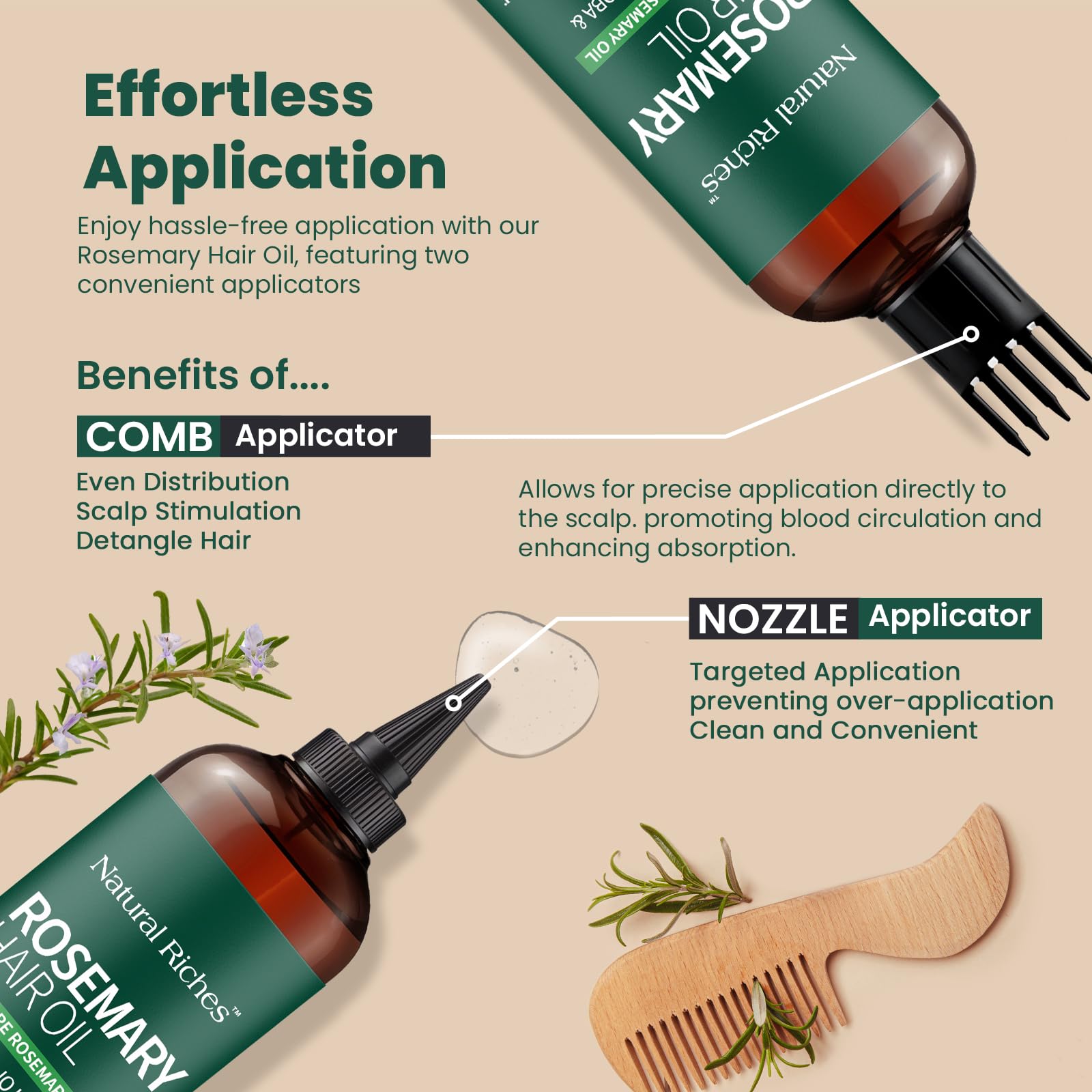 Natural Riches rosemary oil ingredients include biotin, jojoba, and castor oil