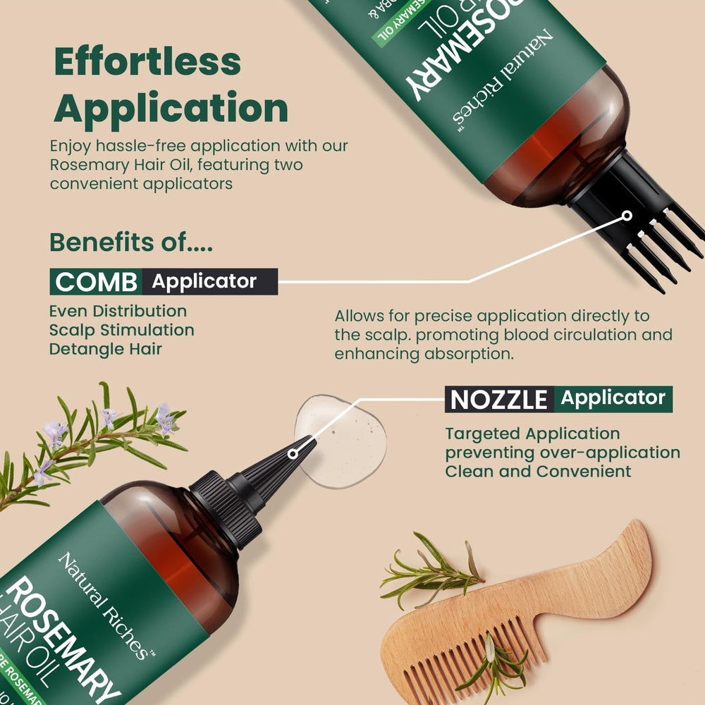 Natural Riches rosemary oil ingredients include biotin, jojoba, and castor oil
