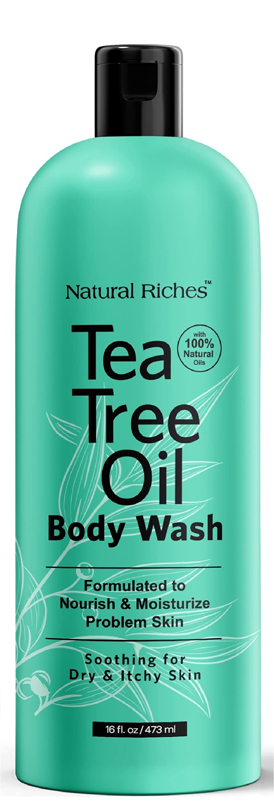 Natural Riches Tea Tree Body Wash bottle for daily cleansing and odor control