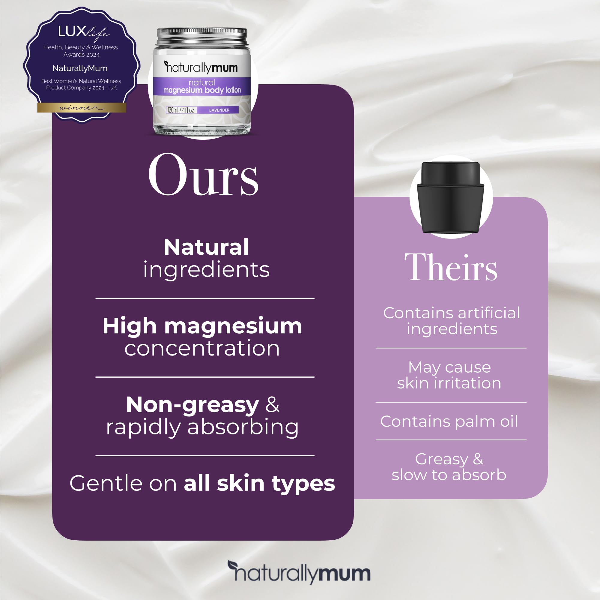 NaturallyMum lavender scent enhances calming rituals at night.