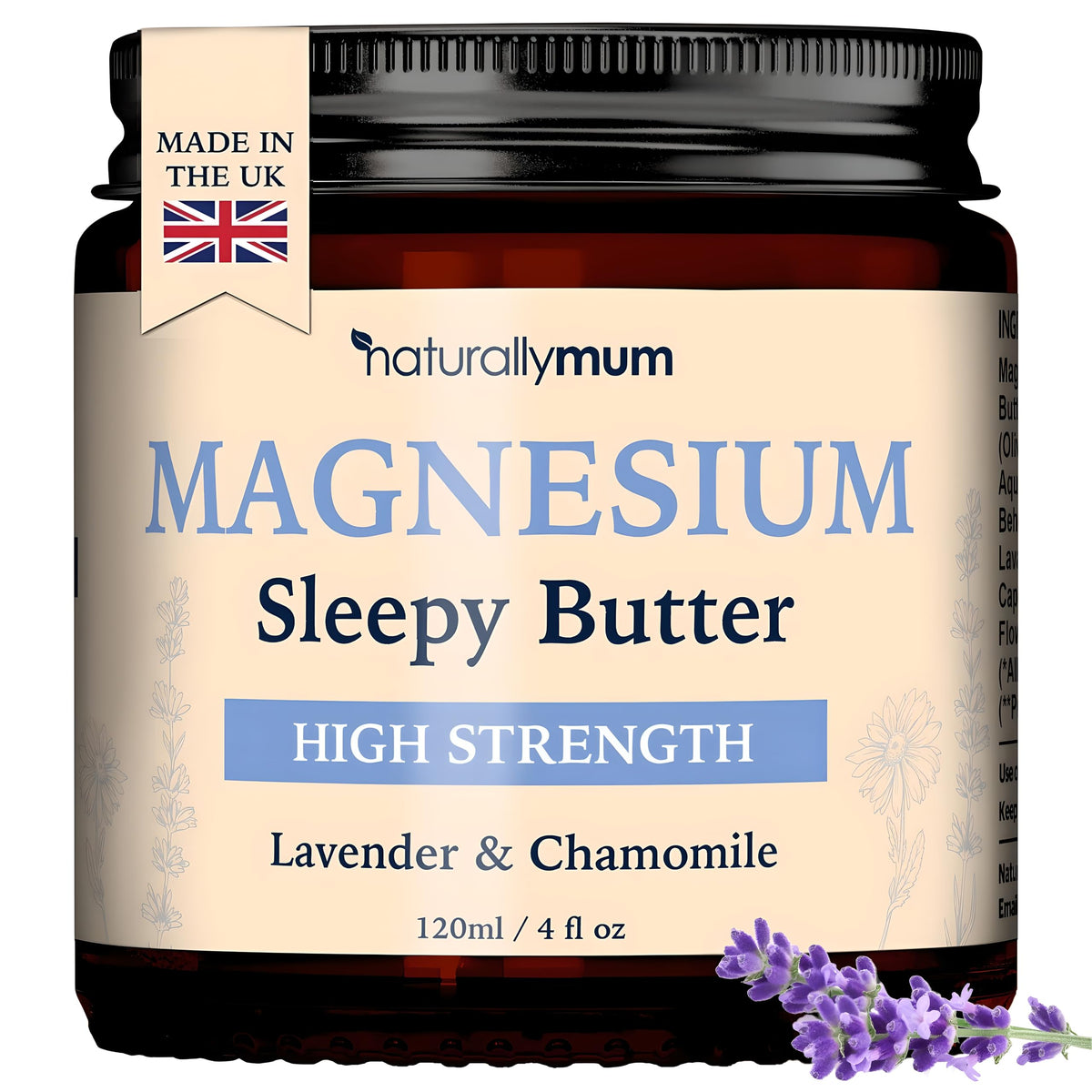 NaturallyMum Magnesium Butter jar close-up; rich texture for easy skin application