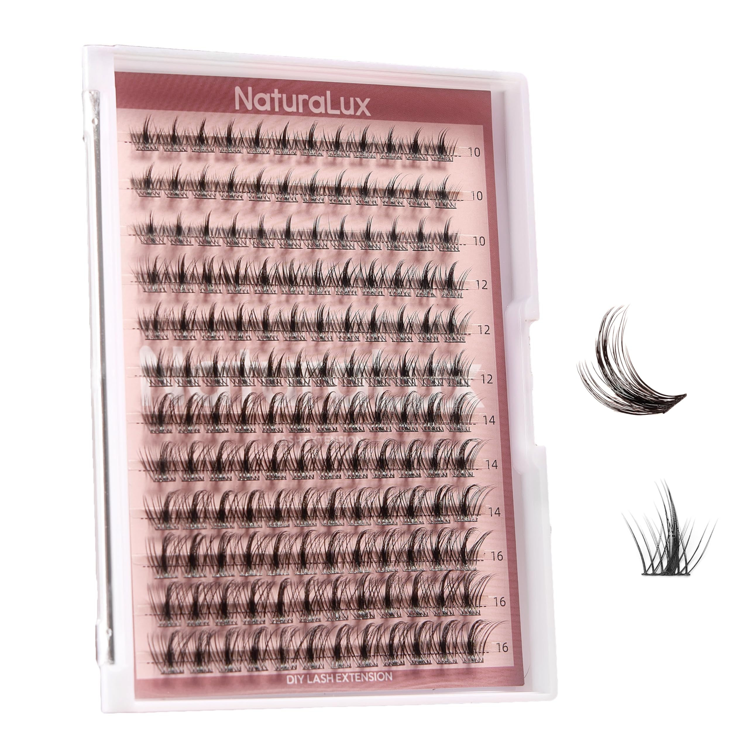 NaturaLux NL06 10mm lash clusters for subtle anime-inspired definition.