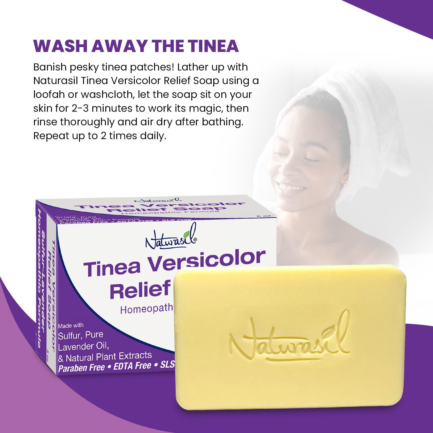 Naturasil soap bars in use on skin demonstrate soothing foam and everyday comfort.
