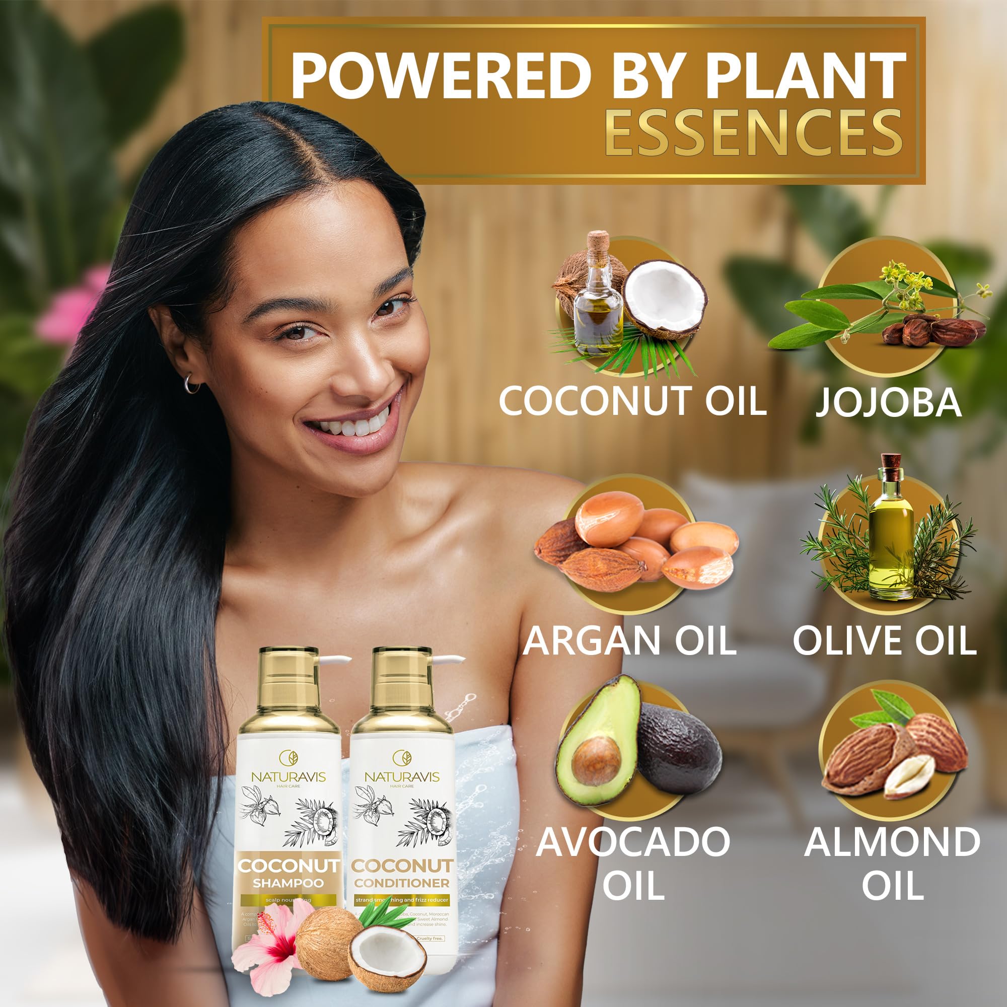 NATURAVIS Moroccan argan oil gloss represents sleekness and frizz resistance