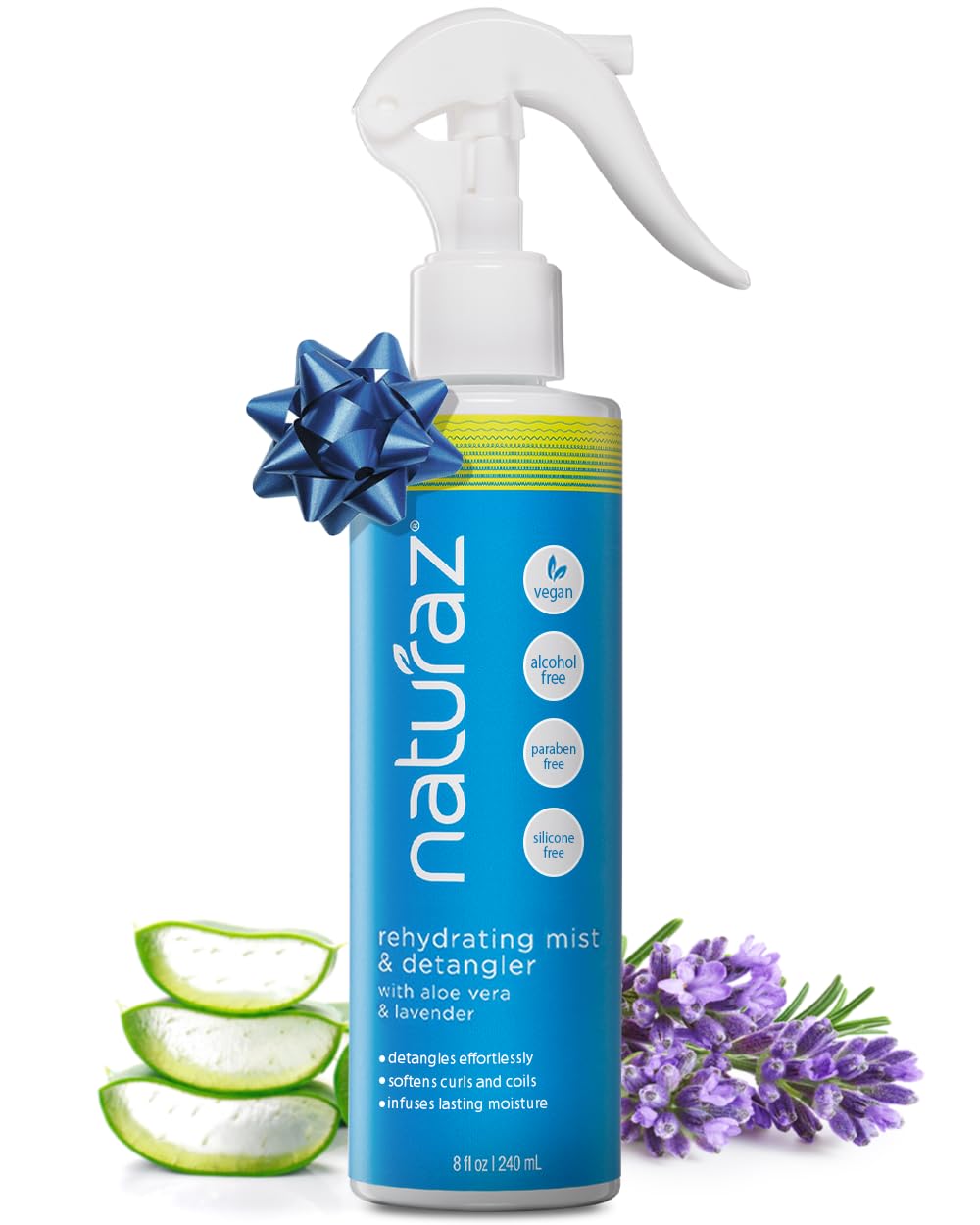 Naturaz Rehydrating Mist bottle ready to spray for detangling curls