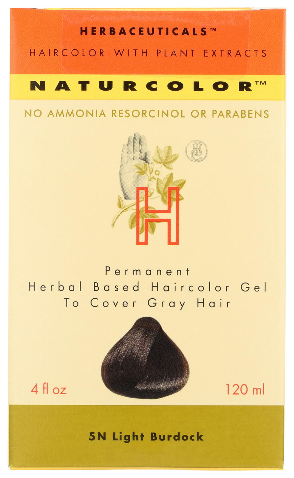 naturcolor Haircolor Light Burdock jar shows herbal dye base for natural coverage
