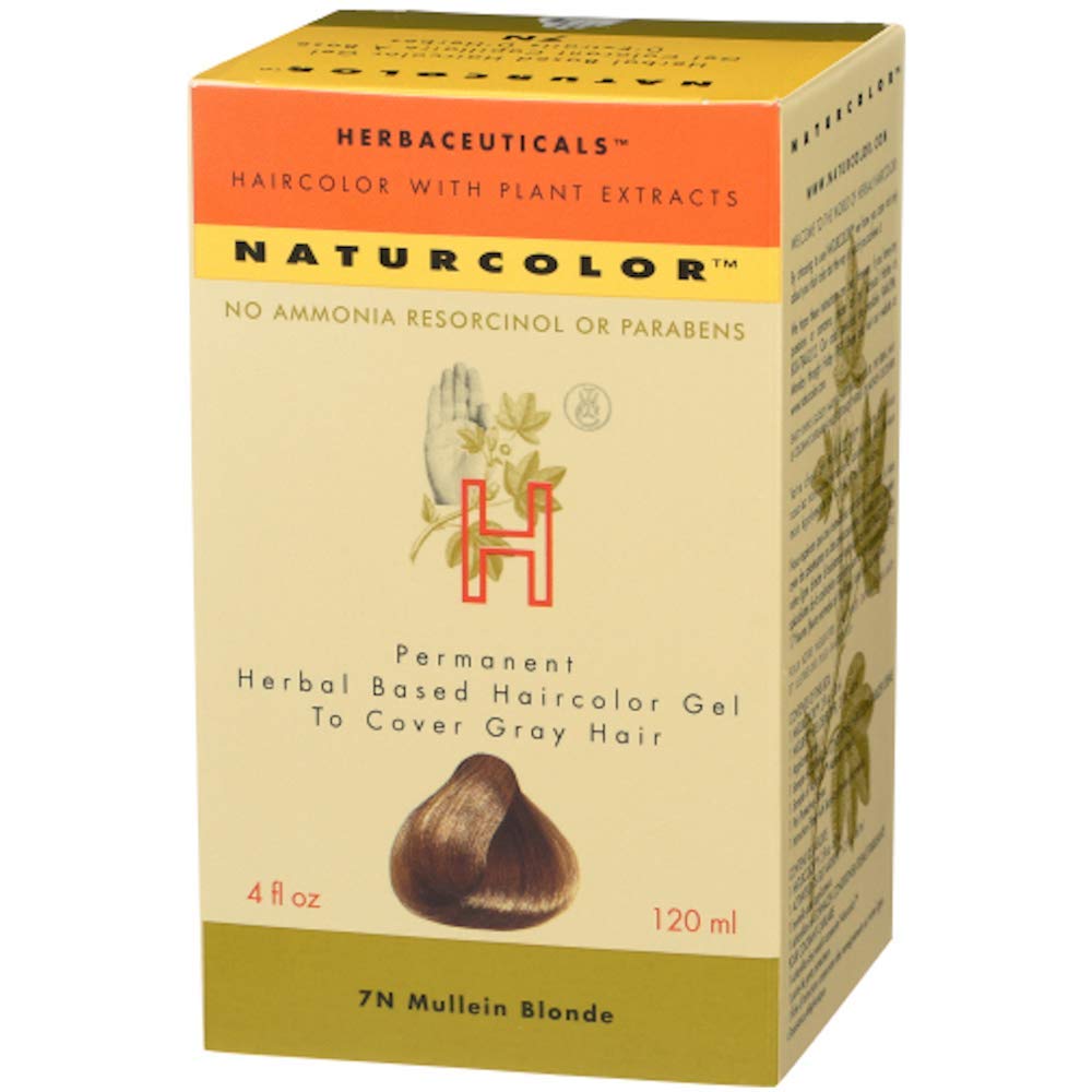 Naturcolor Mullein Blonde bottle pour shows herbal dye formula for even coverage at home