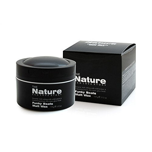 Nature Funky Beats Hair Wax jar closeup showing matte finish and strong hold.