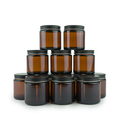 Nature Packaged amber 4oz jar shown empty for creams and lotions.