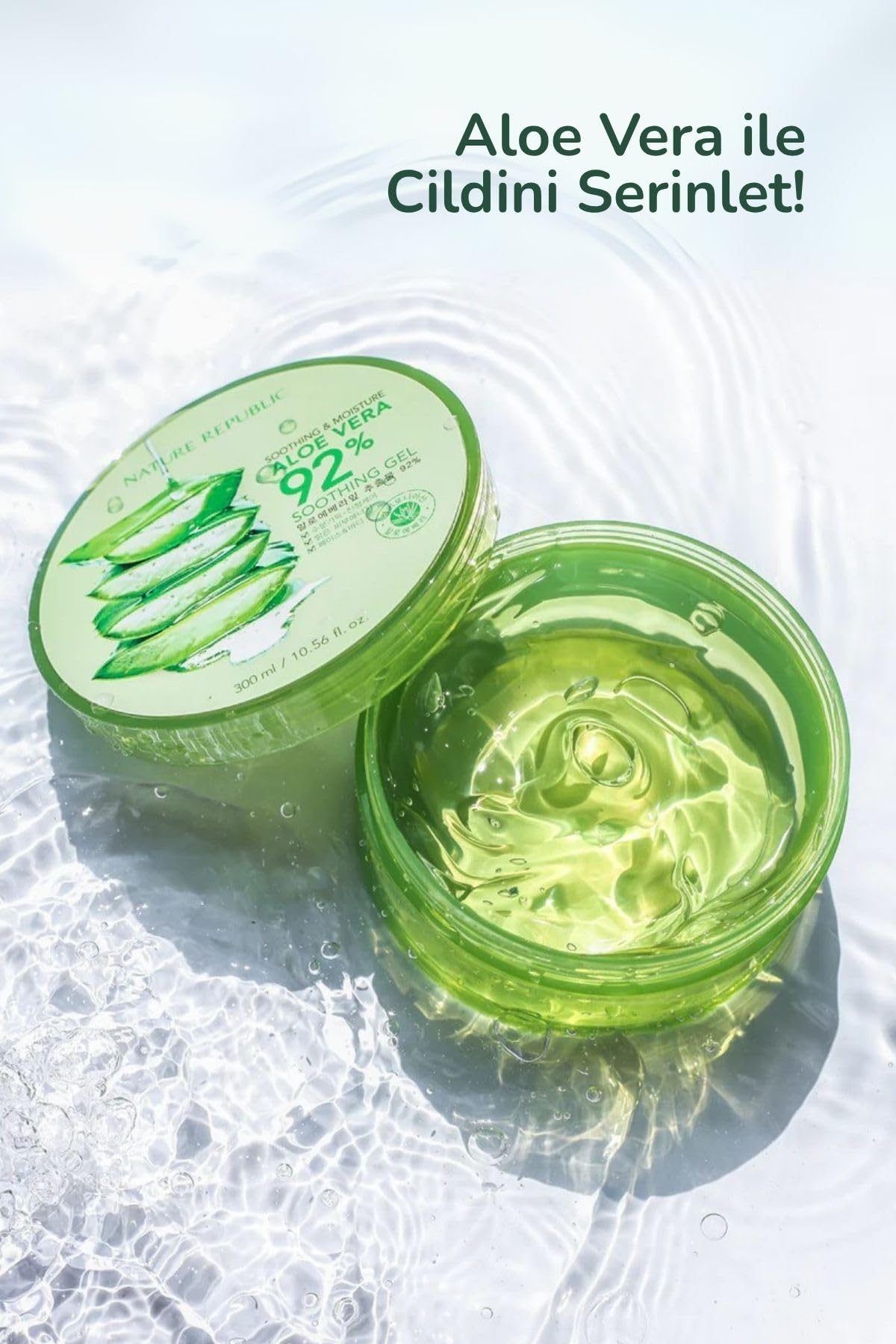 Nature Republic Aloe Vera 92% gel hair use nourishes ends softly