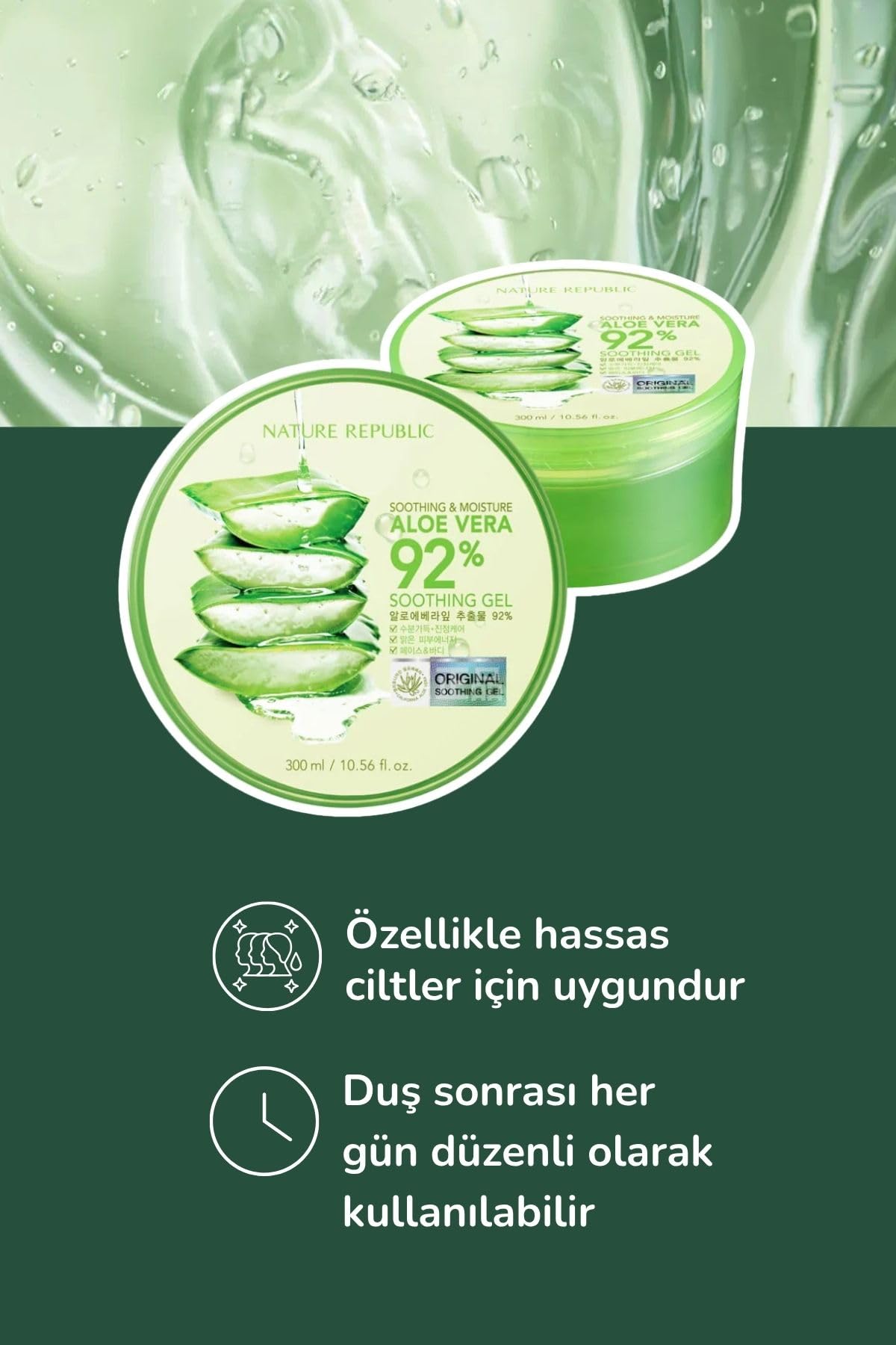 Nature Republic Aloe Vera 92% gel packaging box display